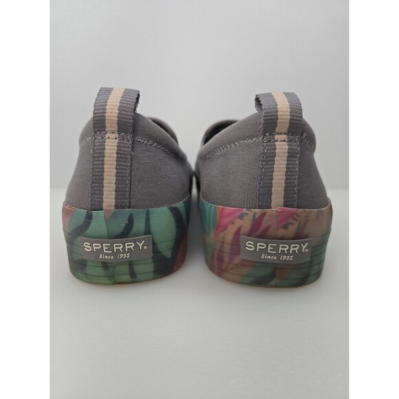 Sperry Crest Twin-Gore Slip-On Platform Sneakers Shoes Grey Tropical Women's 11 - Picture 5 of 12